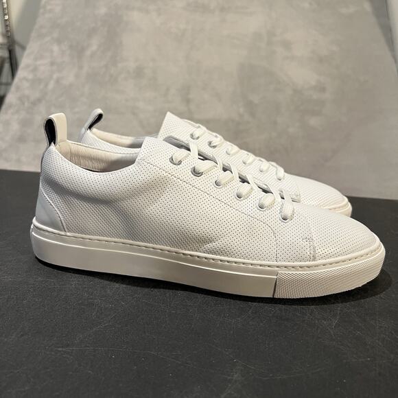 Aether Dalton Sneakers Mens 10 White Leather Casual Lace Up Perforated - Picture 1 of 10